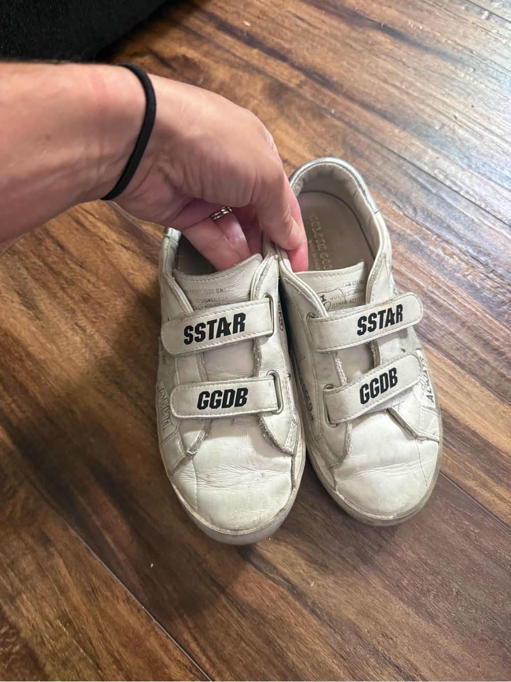 Golden Goose Kids White Sneakers with Silver Heel Tab